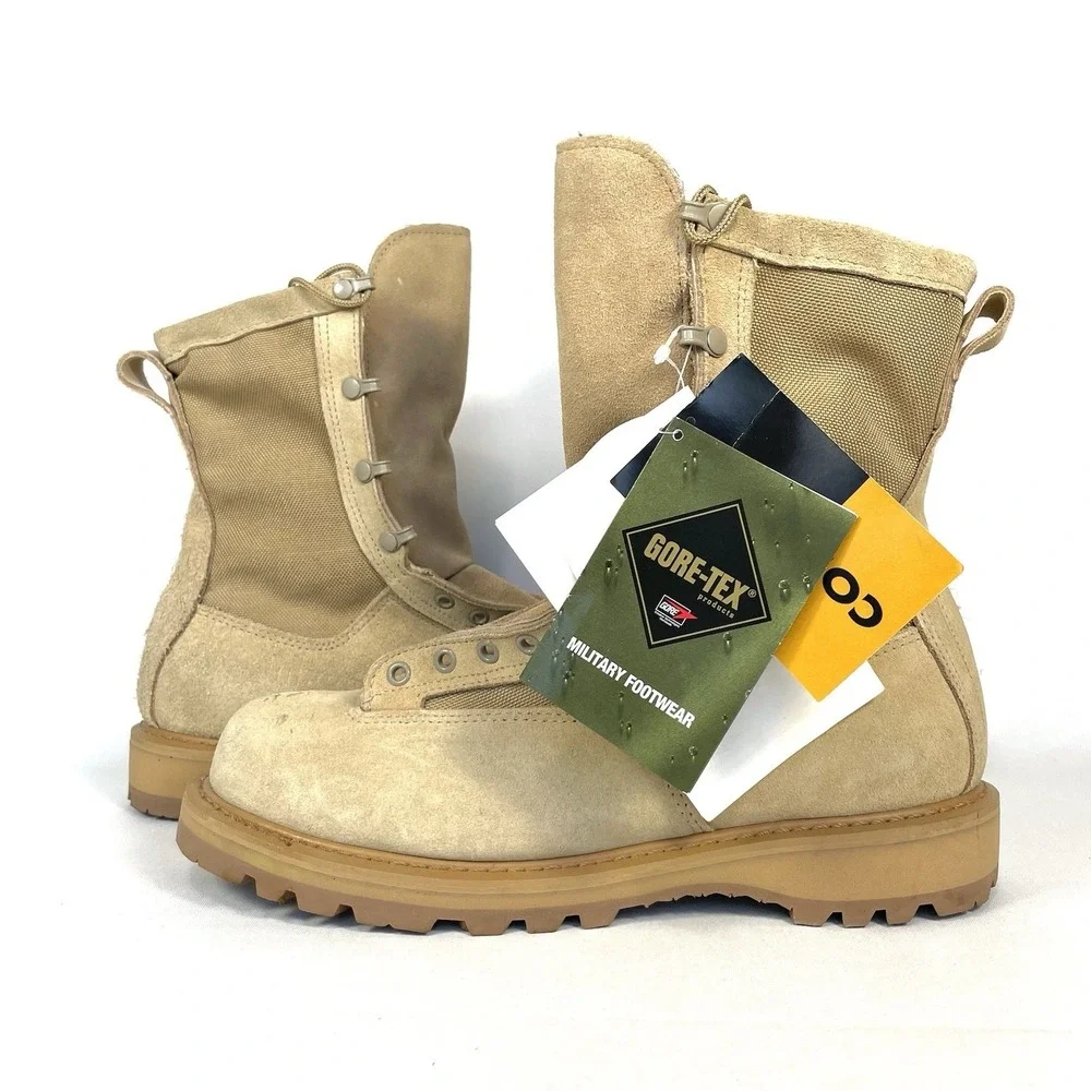 Rocky 790G Gore-Tex Combat Boots Mens 11R Tan Suede Vibram NWT Vintage